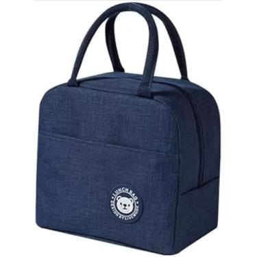 Imagem de Bolsa Térmica para Almoço, Azul Marinho, com Alças, Isolamento Térmico, Portátil