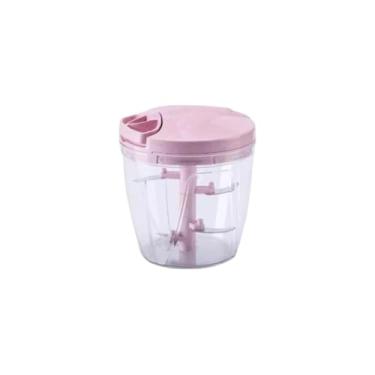 Imagem de Processador de Alimentos Manual Magic Mixer, 5 Lâminas, 900ml, Rosa, 3 em 1, Aço Inoxidável, Portátil, com Batedor e Triturador
