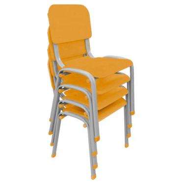 Imagem de Kit 4 Cadeira Infantil Polipropileno LG flex Reforçadas Empilháveis La