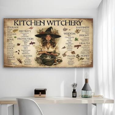 Imagem de Arte de parede em tela rústica Kitchen Witchery - Pôster sem moldura de 30 x 61 cm - Decoração de casa e escritório para sala de estar, quarto, cozinha e café