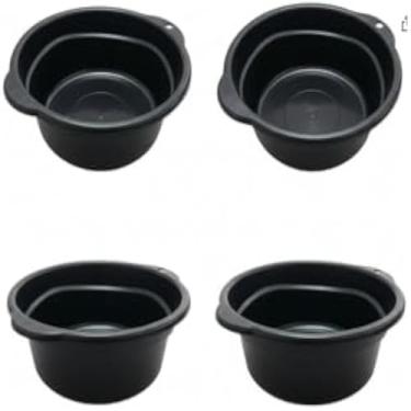 Imagem de Bacia plastica, preta, grande, lavagem, resistente, multiuso, profunda, utilitaria, perfeita
