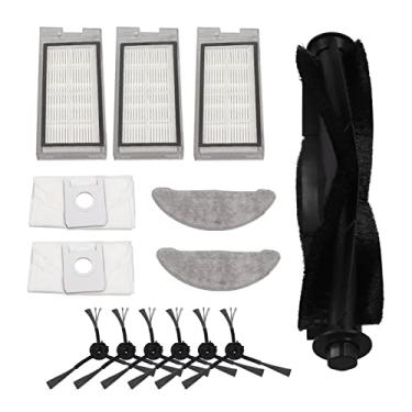 Imagem de GLOGLOW Aspirador de pó robô Acessório Escova Saco de pó Kit de Conjunto de Pano de Limpeza para EVE PLUS, Material ABS, 1 Escova Principal, 3 Filtros, 2 Sacos de, Perfeito para EVE PLUS, Material