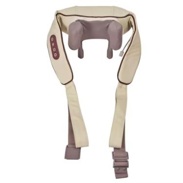 Imagem de Massageador Elétrico de Pescoço e Ombros com Massagem Profunda Shiatsu, Aquecimento Opcional, Alças Ergonômicas Ajustáveis, Bateria Recarregável e Uso Portátil