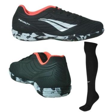 Imagem de Chuteira Futsal Penalty Matis Infantil Preto + Meião Matis, Preto, Pre