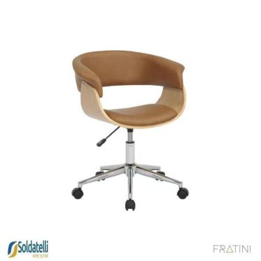 Imagem de Cadeira Office Giratória Turim em PU Caramelo, Preto e Nude Fratini, C