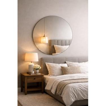 Imagem de Espelho Decorativo Redondo Para Sala Banheiro Suspenso (50x50)