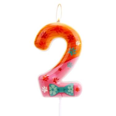 Imagem de SAVITA Vela de Aniversário Raposa, Adorável Desenho Animado Vela Numérica Decoração de Bolo com Tema Animal para Festas Aniversário Chá Bebê e Comemorações (Número 2)