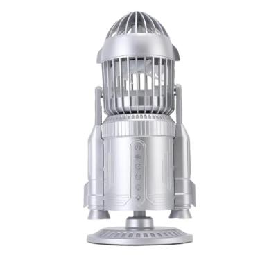 Imagem de Hyuduo Simulação de Foguete de Ventilador de Spray de Névoa Tranquila 360 ° Girando Com Efeitos Dinâmicos de Névoa de água LED 5000mAh 12h Tempo de Execução para o Quarto Sala de Jogos