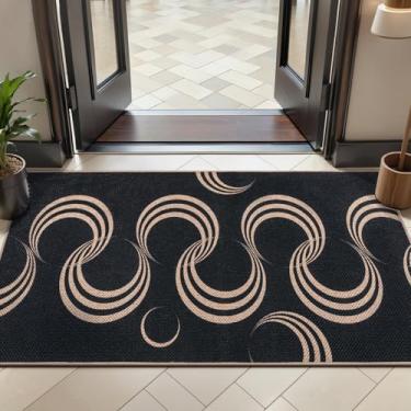 Imagem de Tangsoo Tapete de juta lavável fácil 2 x 4, tapete antiderrapante para porta interna e externa