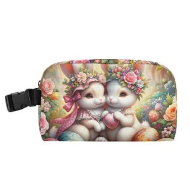 Imagem de TSENQUE Lancheira de Páscoa para Coelhinhos Florais Românticos Personalizada para Mulheres Meninas Lancheira Masculina Infantil Lancheira para Trabalho Portátil Pequeno Animal Floral Bolsa térmica