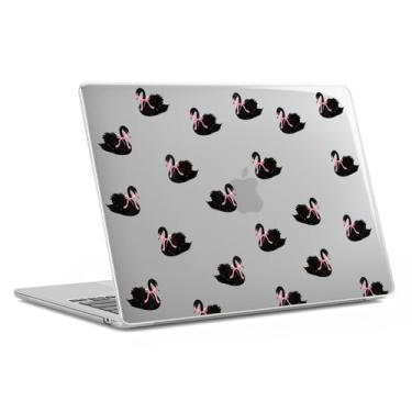 Imagem de Compatível com MacBook Air 13,3 polegadas 2022 2021 2020 2019 2018 versão M1 A2337 A2179 A1932, romântico Dia dos Namorados Black Swan Bow capa transparente protetora para amantes