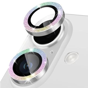 Imagem de Protetor de lente de câmera para iPhone 17, anel de metal de liga de alumínio individual com glitter, protetor de tela de vidro temperado 9H, protetor de tela de luxo HD antiarranhões acessórios para