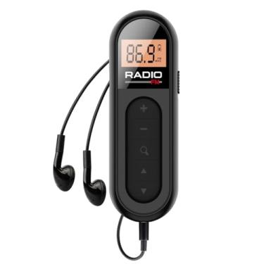 Imagem de Rádio FM Mini Pocket 76-108 Mhz Recarregável Lavalier (Preto)