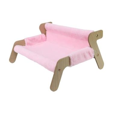 Imagem de MFMEXUL Sofá-cama para Gatos, Cadeira de Descanso Elevada, Leve, E Confortável, Sofá para Gatos de Interior, Rosa