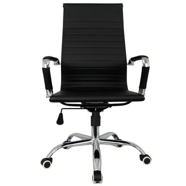 Imagem de Cadeira de Escritório Giratória Conthey Presidente Nairóbi com Regulagem de Altura, Apoio para os Braços e Mecanismo Relax - Preto