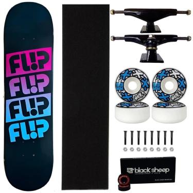 Imagem de Skate Flip 8.0 Profissional Montado Next 53mm Abec 15 Black-Masculino