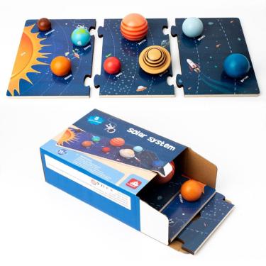 Imagem de Brinquedo de quebra-cabeça de madeira Montessori 8 Planets Solar System Kids