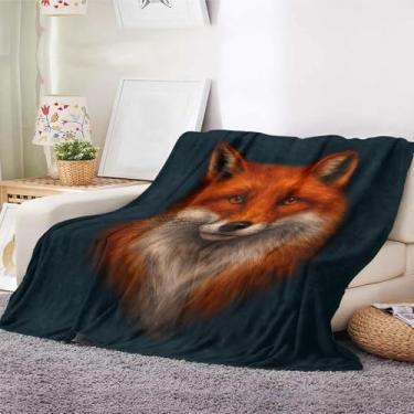 Imagem de Cobertor de Raposa Vermelha para Crianças Meninos Adultos Cobertor de Flanela Ultra Macio Estampa Animal Cobertor de Lã Confortável para Sofá-Cama Decoração de Vida Selvagem Presentes para Amantes de