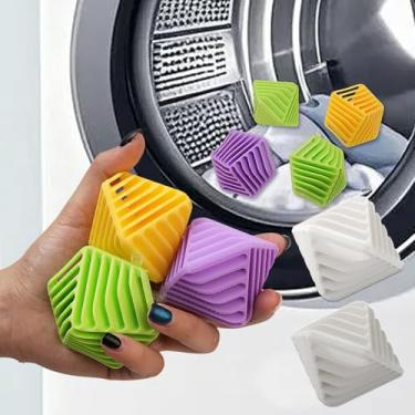 Imagem de 2 bolas dispensadoras de amaciantes de tecido, dispensador de bolas para amaciante de tecido, bolas de roupa antiembaraço para casa, adequadas para todos os tipos de bolas de roupa suja (branco, 6 x 6