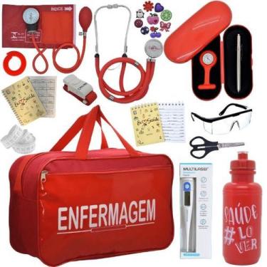 Imagem de Kit Bolsa Cores Aparelho Pressao Esfigmomanometro Enfermagem Incoterm,