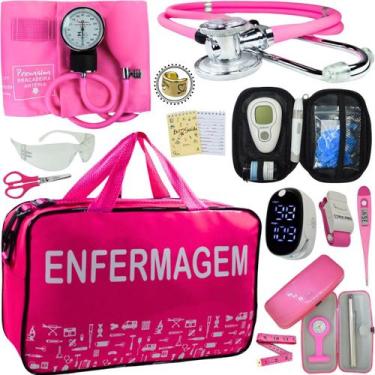 Imagem de Kit Enfermagem Aparelho Pressao Esteto Completo Promocao Top - Love Sa