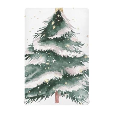 Imagem de Wassud Jogo de lençol de berço respirável para meninos e meninas, árvore de Natal, lençol com elástico neutro 71 x 132 cm
