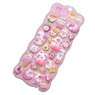 Imagem de Autocolantes Animados - Brinquedos Adesivos | Autocolantes Macios Com Bolha De Coelho Pequeno | Para Crianças Adultos Estojo Tablet Garrafa De Água Capa De Telemóvel Computador