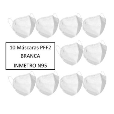 Imagem de 10X Máscara PFF2 Sem Válvula BR N95 Elástico Orelha PLASTCOR 700.32335