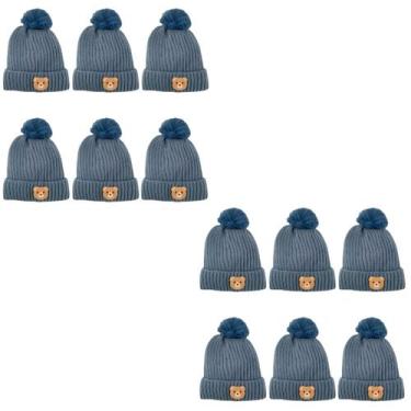 Imagem de kit 12 toucas gorro infantil de pompom bichinho para menino menina for