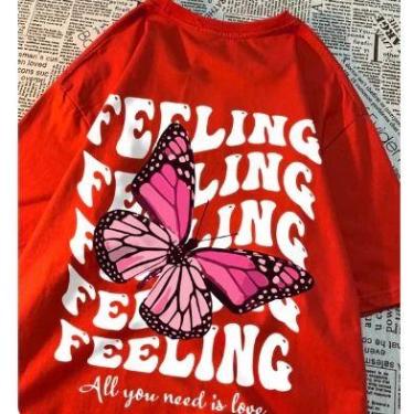 Imagem de Camiseta Estampa nas Costas de Borboleta Feeling Streetwear - Dinka, p