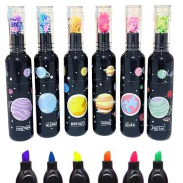 Imagem de Kit Canetas Marca Texto Garrafinha Planetas E Estrelas