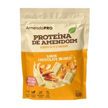 Imagem de AmendoPro – Pó de Proteína de Amendoim – Sabor Chocolate Branco 400 g – Nutrição Vegetal com Alto Teor de Proteína – Rico em Fibras e Minerais