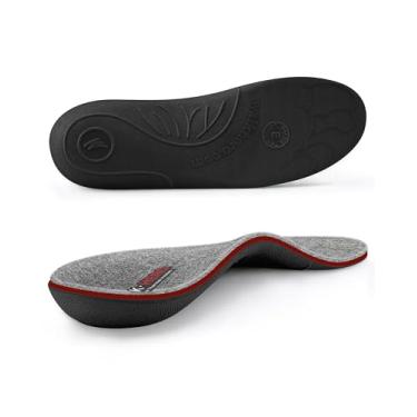 Imagem de WALKHERO Palmilhas de lã – inserções de suporte de arco de lã, alívio da fascite plantar, palmilha confortável de pele de carneiro quente para clima frio (cinza claro masculino 8)