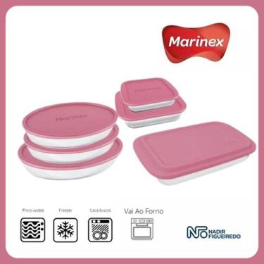 Imagem de Conjunto Marinex 6 Peças  Assadeiras de Vidro com Tampa Hermética, Res