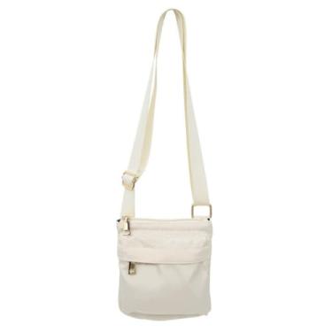 Imagem de Bolsa masculina quadrada de cor sólida elegante bolsa tiracolo para telefone bolsa de ombro portátil multifuncional de nylon, Branco