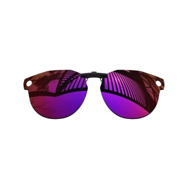 Imagem de MYCOURAG Lentes polarizadas clip-on com proteção UV para óculos de sol Oakley Meta HSTN OW8002 51 mm - Midnight Sun espelhado revestido polarizado