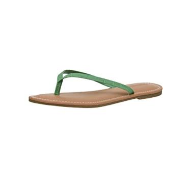 Imagem de CUSHIONAIRE Sandália feminina Cora Flat Flip Flop com +Conforto, Croco verde, 10