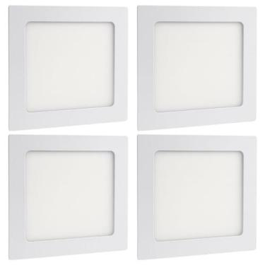Imagem de Kit 4 Luminária Led Quadrado 12W Embutir Luz Neutra 4000K Bivolt - Ilu