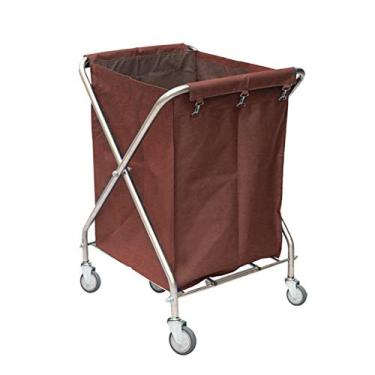 Imagem de SLGGPJBU Carrinhos, carrinho com economia de espaço, carrinho dobrável com bolsa lavável removível, armação de aço inoxidável, azul