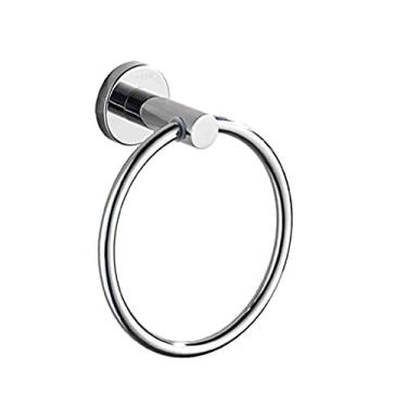 Imagem de 3FLQOOPP Suporte de toalha sem perfuração Suporte de anel de toalha de banheiro suporte de parede de aço inoxidável cabide de rack