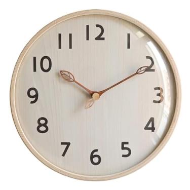 Imagem de Relógio de parede de madeira maciça relógio de parede moderno sala de estar casa relógio silencioso relógio relógio (A)
