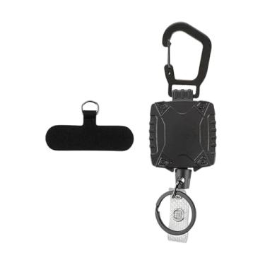 Imagem de Colaxi Chaveiro retrátil com suporte para celular e porta-crachá para uso externo, no escritório e em esportes, Style C