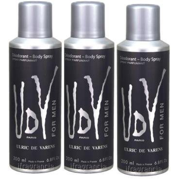 Imagem de Kit 3 Desodorantes UDV For Men Masculino 200ml