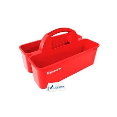 Imagem de Cesto funcional bralimpia organizador de produtos de limpeza, Vermelho