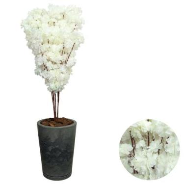 Imagem de Planta Artificial Ficus Lyrata Com Vaso Marmorizado Casa - - PlantaImp