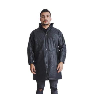 Imagem de Capa De Chuva Com Capuz PVC Forrado Resistente Proteção - Maicol, M