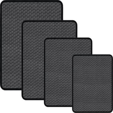 Imagem de Tapete Higiênico Coletor De Areia Para Gatos Diversos Tamanhos - Cores Preto e Cinza(Cinza,EXG)