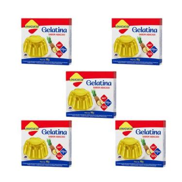 Imagem de Kit Gelatina Abacaxi Zero Açúcar - Lowçucar 5 Unidades 10g - Lowçúcar