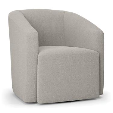 Imagem de Poltrona Sala de Estar Base Giratória Stella Max Bouclê Cinza D03 - D'Rossi