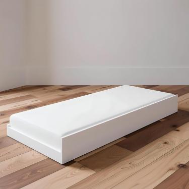 Imagem de Cama Auxiliar Solteiro Branca Com Rodízios - Branco Branco